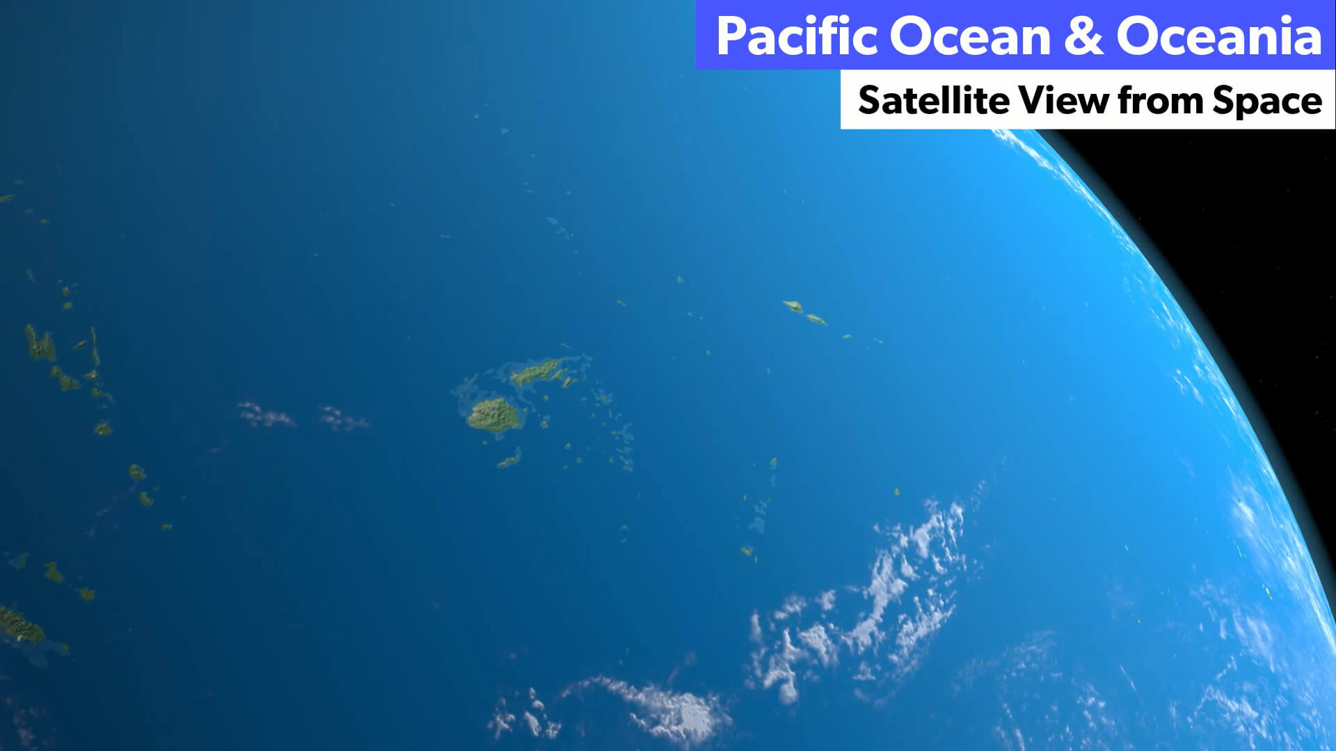 Pacific Ocean and Oceania Satellite View